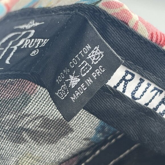 Robin Ruth Adult Floral Switzerland Hat Script Logo Thick Stitch Snap Back Cap - Picture 12 of 12